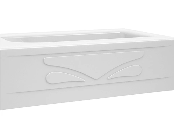 bathtub with crest and lines